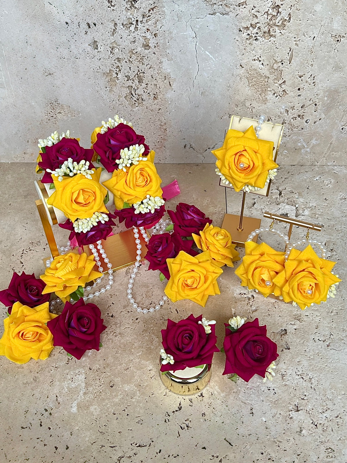 Yellow & Red Floral Set