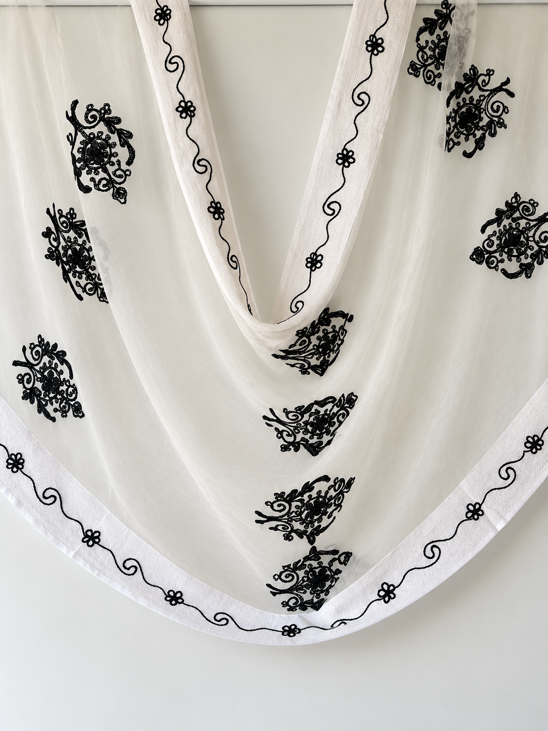 White Embroidered Dupatta