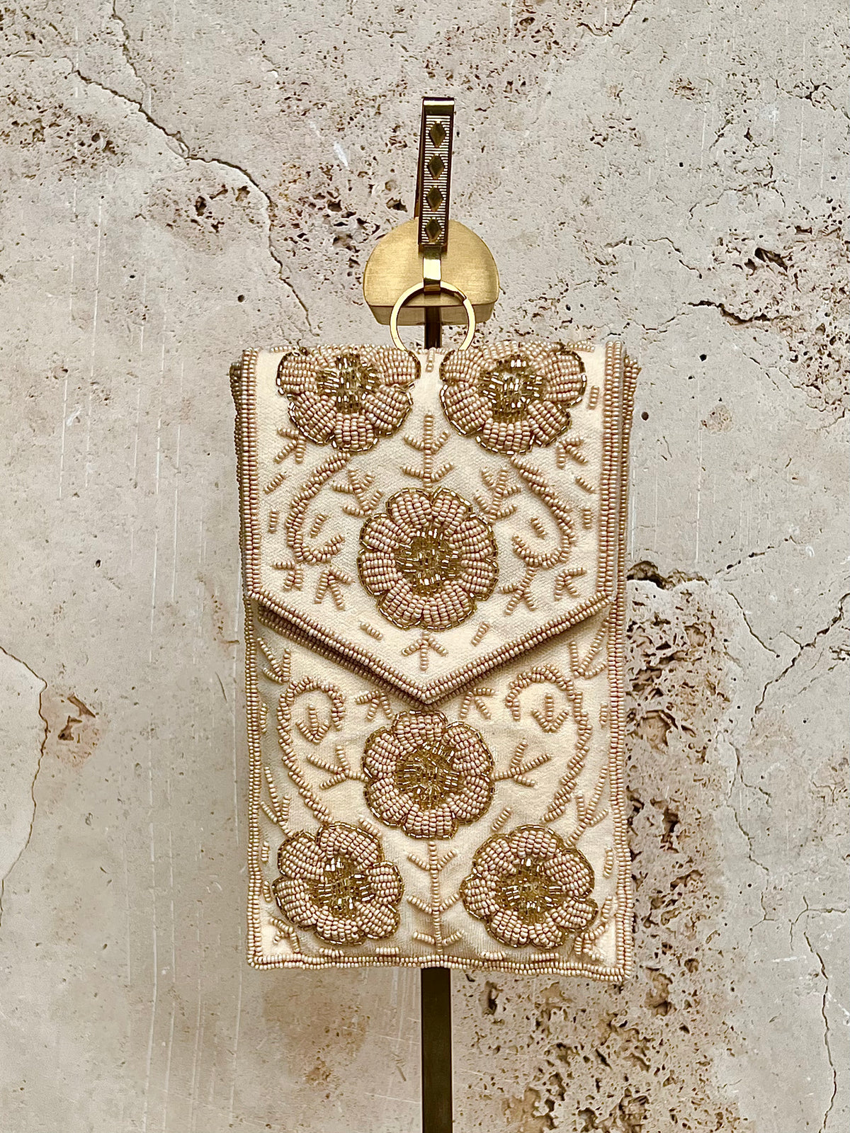 Cream Phone Clutch