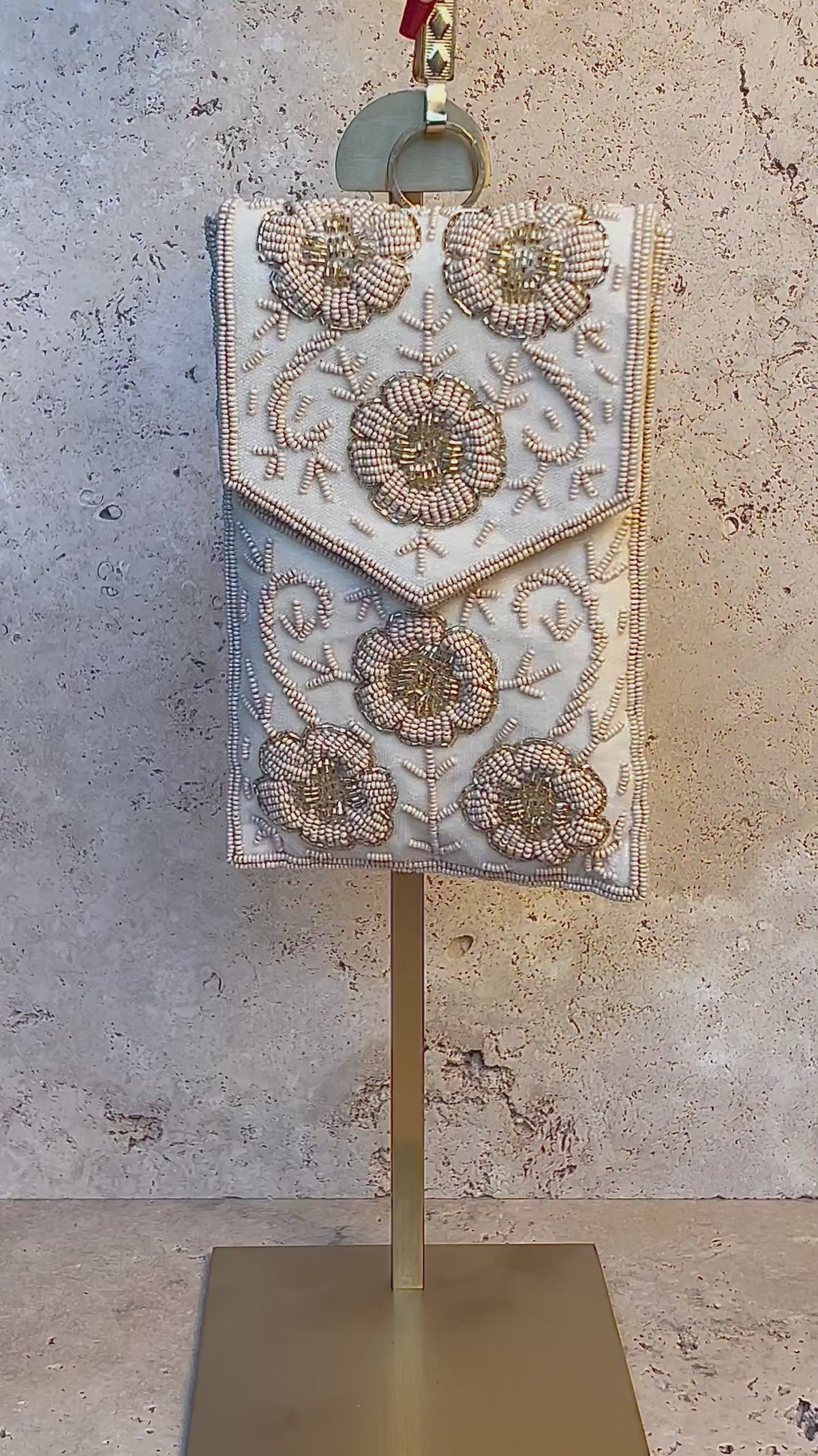 Cream Phone Clutch